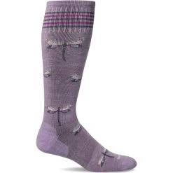 Sockwell Womens Dragonfly Moderate Compression Knee-High Socks -All Walks Shop SW106W Dragonfly Lavender370 WEB