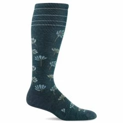 Sockwell Womens Field Flower Moderate Compression Knee-High Socks 9 Sockwell Womens Field Flower Moderate Compression Knee-High Socks -All Walks Shop SW133W FieldFlower BlueRidge625 WEB