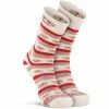 Fox River Womens Red Heel Monkey Stripe Crew Socks -All Walks Shop monkey stripe lightweight crew brown heather small fox river socks 216973